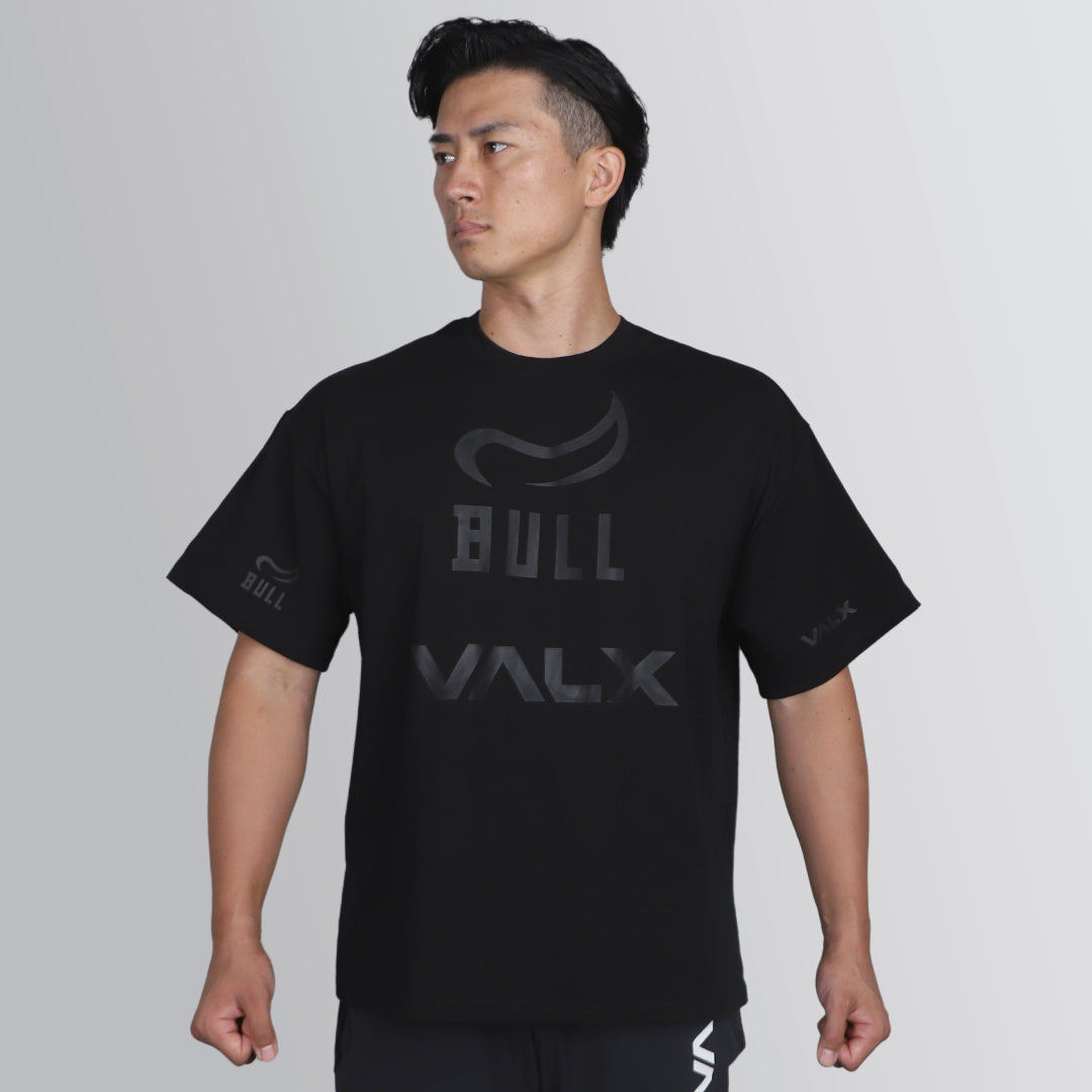 BULL×VALX OVERSIZED COTTON STRETCH T-SHIRT-BLACK×BLACK【送料無料