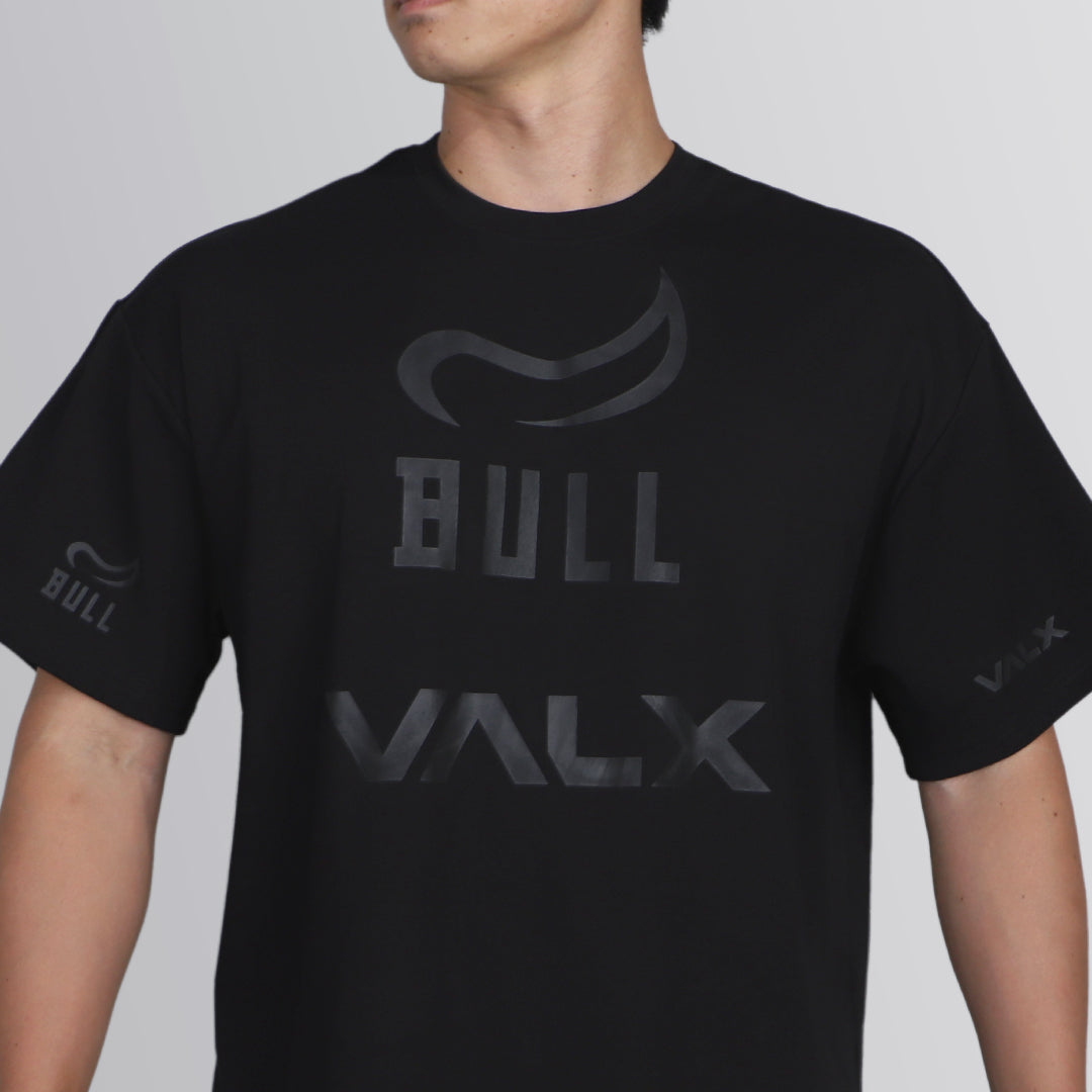 BULL×VALX OVERSIZED COTTON STRETCH T-SHIRT-BLACK×BLACK【送料無料】