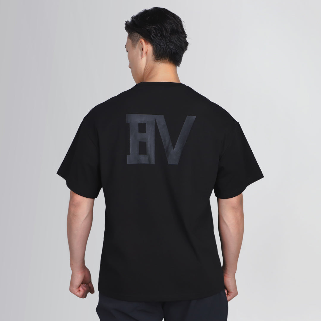 BULL×VALX OVERSIZED COTTON STRETCH T-SHIRT-BLACK×BLACK【送料無料