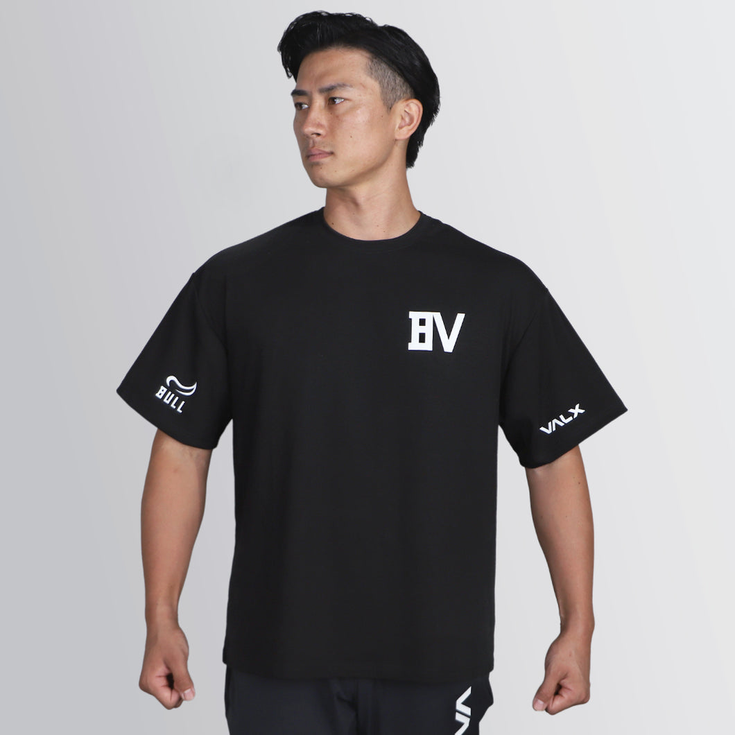 BULL×VALX OVERSIZED COTTON STRETCH T-SHIRT-BLACK【送料無料】