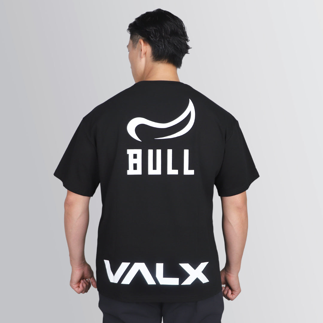 BULL×VALX OVERSIZED COTTON STRETCH T-SHIRT-BLACK【送料無料