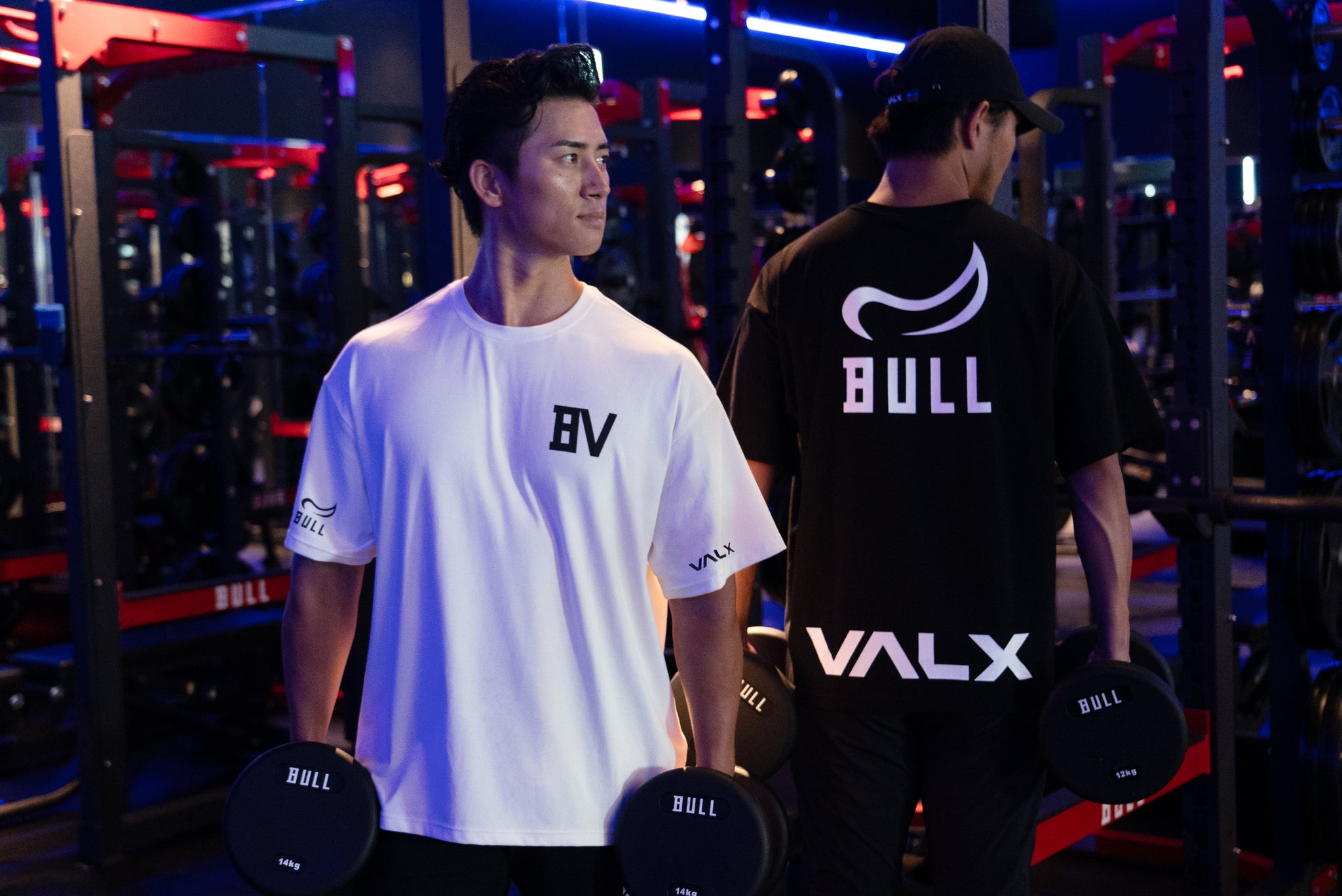 BULL×VALX OVERSIZED COTTON STRETCH T-SHIRT-WHITE【送料無料